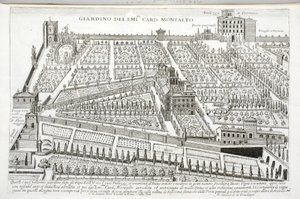View of the Gardens of Cardinal Montalto by Matthaus Greuter
